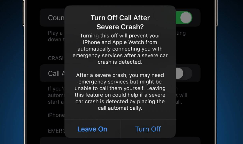 佛冈苹果14维修分享 iPhone 14 和 Apple Watch 上关闭崩溃检测 