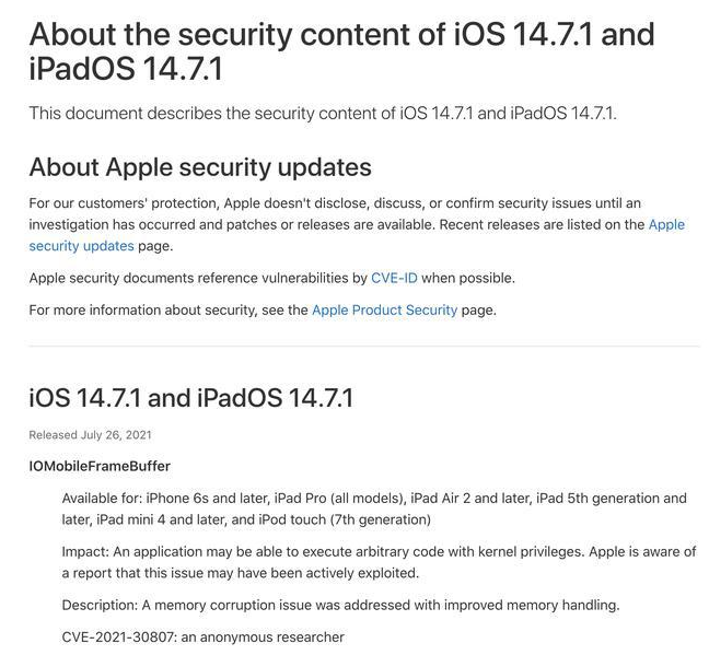 佛冈苹果手机维修分享iOS 14.7.1 正式版更新内容及升级方法 